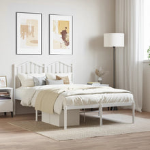 Bedframe Metaal 120 x 190 cm Wit met hoofdbord