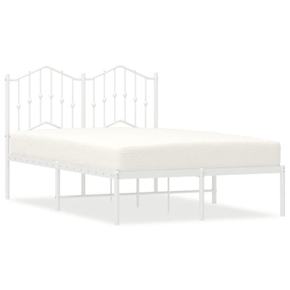 Bedframe Metaal 120 x 200 cm Wit met hoofdbord