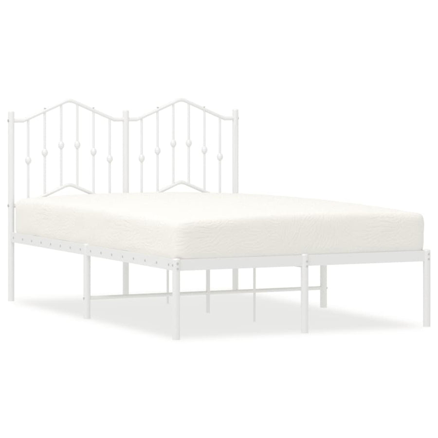 Bedframe Metaal 120 x 200 cm Wit met hoofdbord