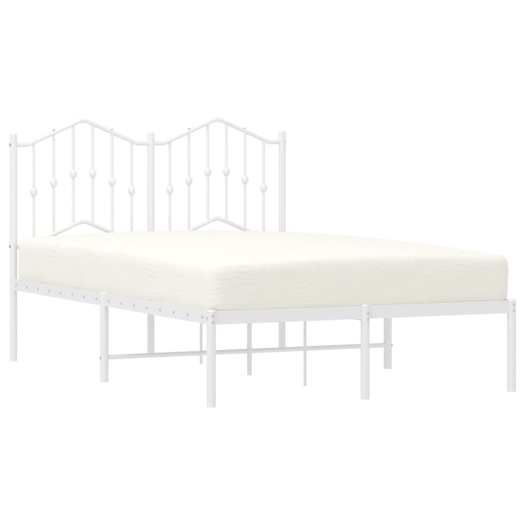 Bedframe Metaal 120 x 200 cm Wit met hoofdbord