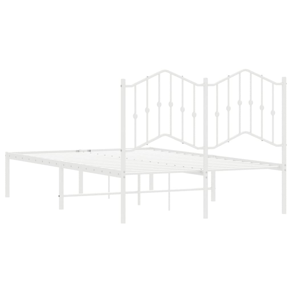 Bedframe Metaal 120 x 200 cm Wit met hoofdbord