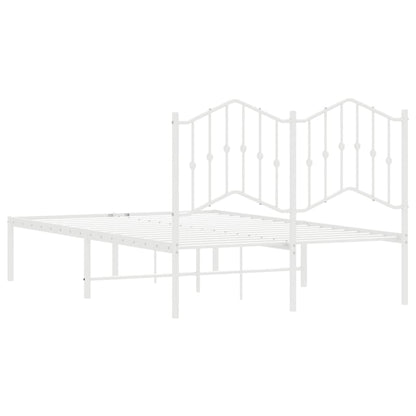 Bedframe Metaal 120 x 200 cm Wit met hoofdbord