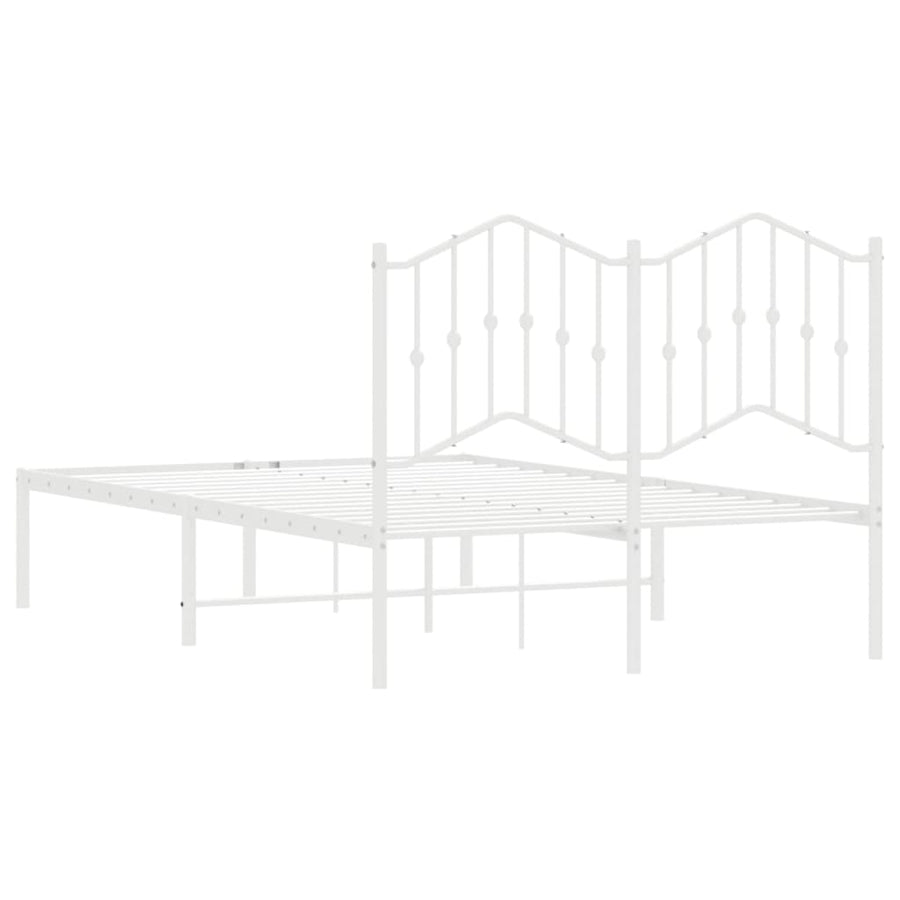 Bedframe Metaal 120 x 200 cm Wit met hoofdbord