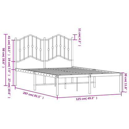 Bedframe Metaal 120 x 200 cm Wit met hoofdbord