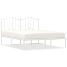 Bedframe Metaal 135 x 190 cm Wit met hoofdbord
