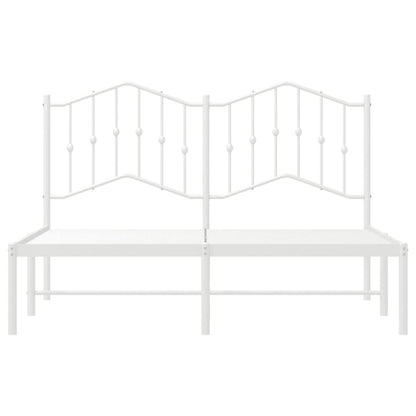 Bedframe Metaal 135 x 190 cm Wit met hoofdbord