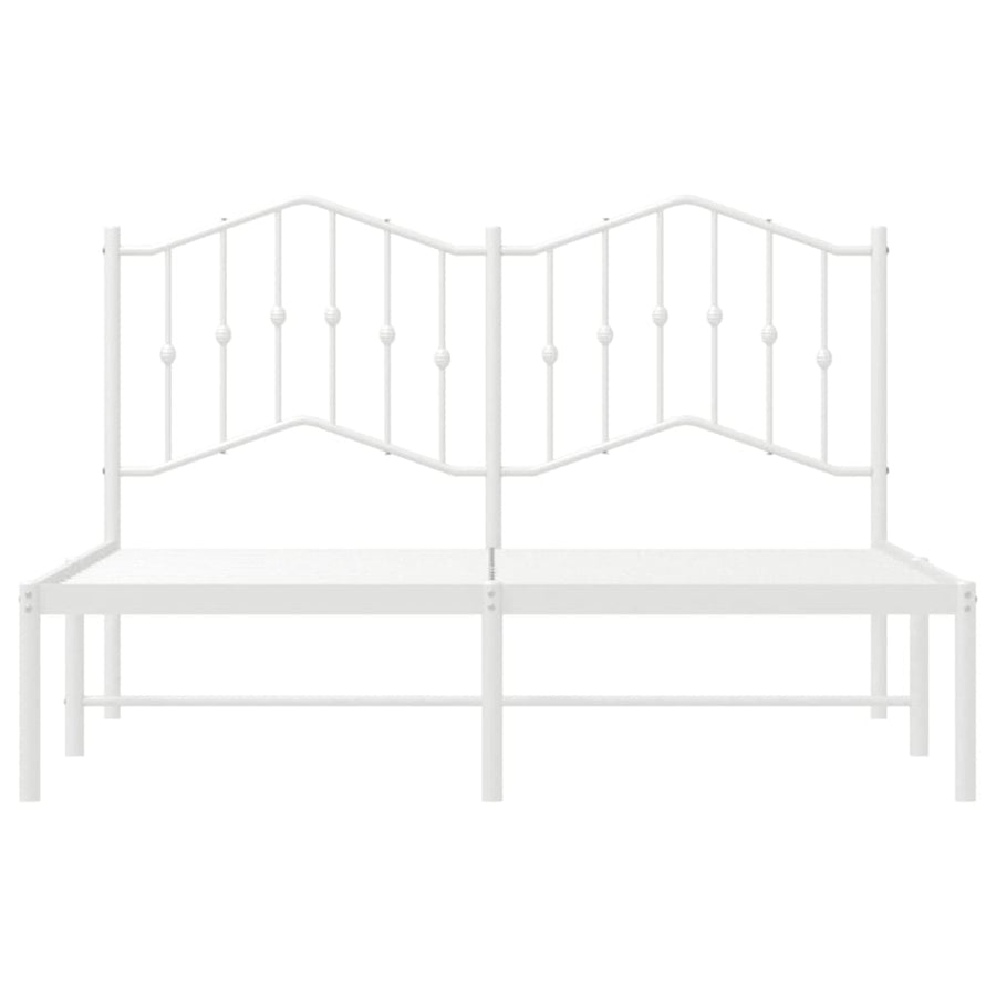 Bedframe Metaal 135 x 190 cm Wit met hoofdbord