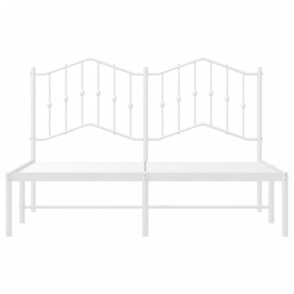 Bedframe Metaal 150 x 200 cm Wit met hoofdbord