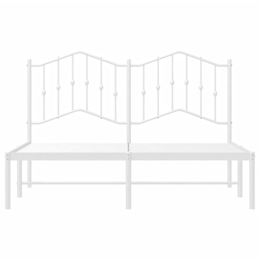 Bedframe Metaal 150 x 200 cm Wit met hoofdbord