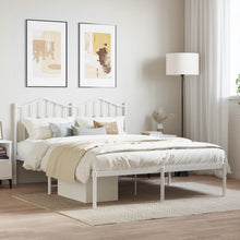Bedframe Metaal 150 x 200 cm Wit met hoofdbord
