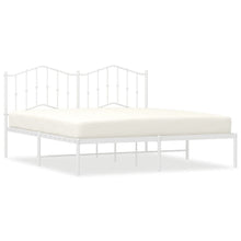 Bedframe Metaal 160 x 200 cm Wit met hoofdbord