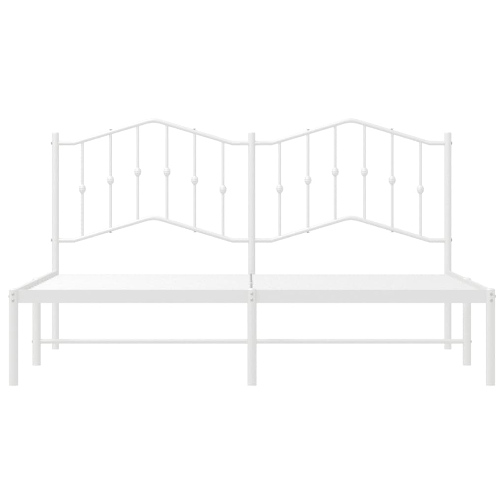 Bedframe Metaal 160 x 200 cm Wit met hoofdbord