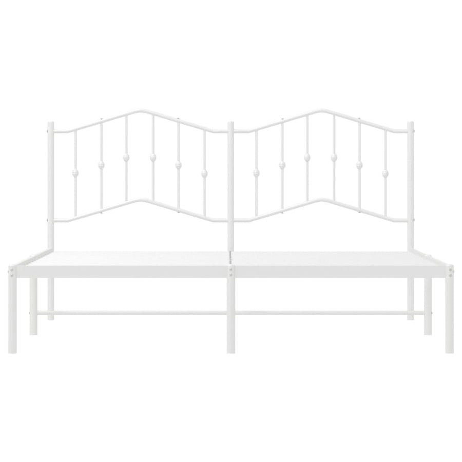 Bedframe Metaal 160 x 200 cm Wit met hoofdbord