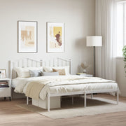 Bedframe metaal wit 160x200 cm met hoofdbord