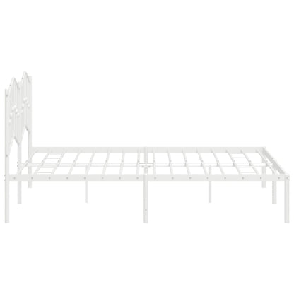 Bedframe Metaal 180 x 200 cm Wit met hoofdbord
