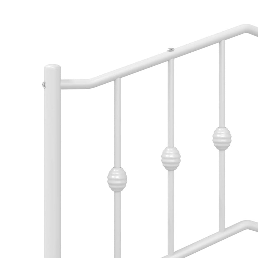 Bedframe Metaal 180 x 200 cm Wit met hoofdbord