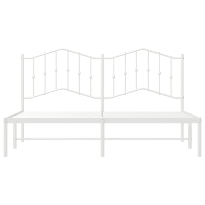 Bedframe Metaal 183 x 213 cm Wit met hoofdbord