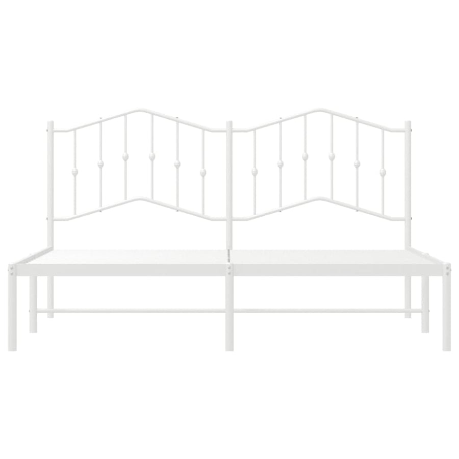 Bedframe Metaal 183 x 213 cm Wit met hoofdbord