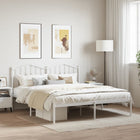 Bedframe metaal wit 183x213 cm met hoofdbord