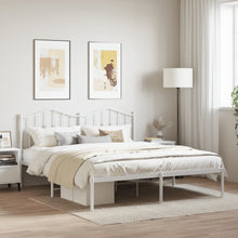 Bedframe Metaal 183 x 213 cm Wit met hoofdbord