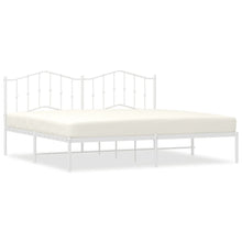 Bedframe Metaal 193 x 203 cm Wit met hoofdbord