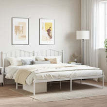 Bedframe Metaal 193 x 203 cm Wit met hoofdbord