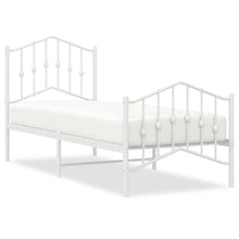 Bedframe Met Hoofd- En Voeteneinde Metaal 75 x 190 cm Wit met hoofdbord & voetbord