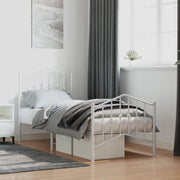Bedframe metaal wit 75x190 cm
