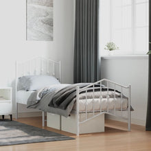 Bedframe Met Hoofd- En Voeteneinde Metaal 75 x 190 cm Wit met hoofdbord & voetbord
