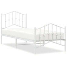 Bedframe Met Hoofd- En Voeteneinde Metaal 80 x 200 cm Wit met hoofdbord & voetbord