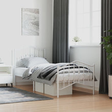 Bedframe Met Hoofd- En Voeteneinde Metaal 80 x 200 cm Wit met hoofdbord & voetbord