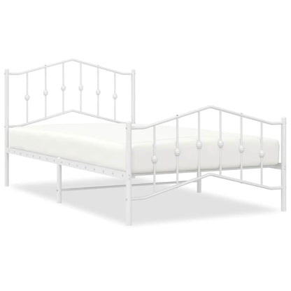 Bedframe Met Hoofd- En Voeteneinde Metaal 100 x 200 cm Wit