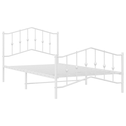 Bedframe Met Hoofd- En Voeteneinde Metaal 100 x 200 cm Wit