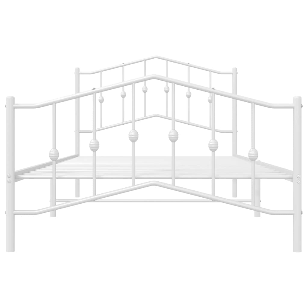 Bedframe Met Hoofd- En Voeteneinde Metaal 100 x 200 cm Wit
