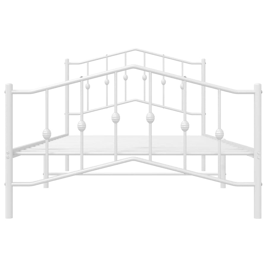 Bedframe Met Hoofd- En Voeteneinde Metaal 100 x 200 cm Wit