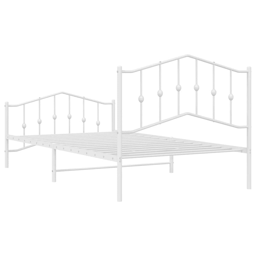 Bedframe Met Hoofd- En Voeteneinde Metaal 100 x 200 cm Wit