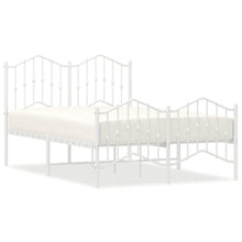 Bedframe Met Hoofd- En Voeteneinde Metaal 120 x 190 cm Wit met hoofdbord & voetbord