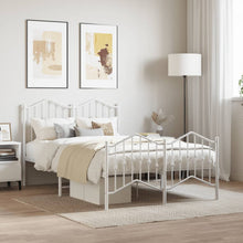 Bedframe Met Hoofd- En Voeteneinde Metaal 120 x 190 cm Wit met hoofdbord & voetbord