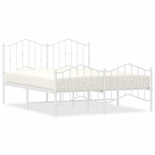 Bedframe Met Hoofd- En Voeteneinde Metaal 135 x 190 cm Wit met hoofdbord & voetbord