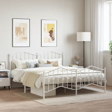 Bedframe Met Hoofd- En Voeteneinde Metaal 183 x 213 cm Wit met hoofdbord & voetbord