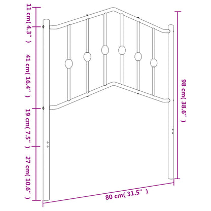Hoofdbord Metaal 75 cm Wit