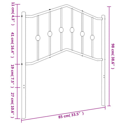 Hoofdbord Metaal 80 cm Wit
