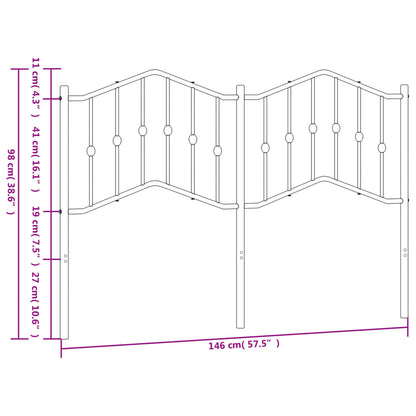Hoofdbord Metaal 140 cm Wit