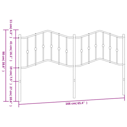 Hoofdbord Metaal 160 cm Wit