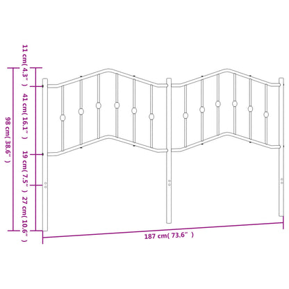 Hoofdbord Metaal 180 cm Wit