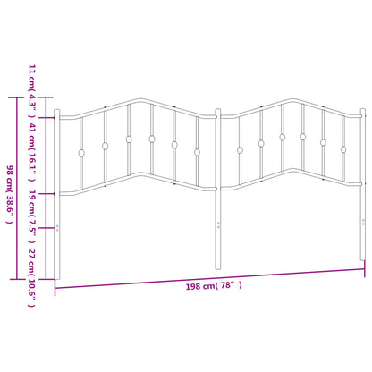 Hoofdbord Metaal 193 cm Wit