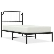 Bedframe Metaal 90 x 200 cm Zwart met hoofdbord