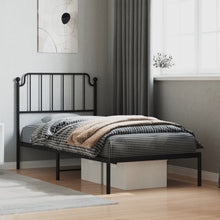 Bedframe Metaal 90 x 200 cm Zwart met hoofdbord