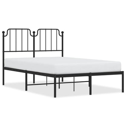 Bedframe Metaal 120 x 190 cm Zwart met hoofdbord