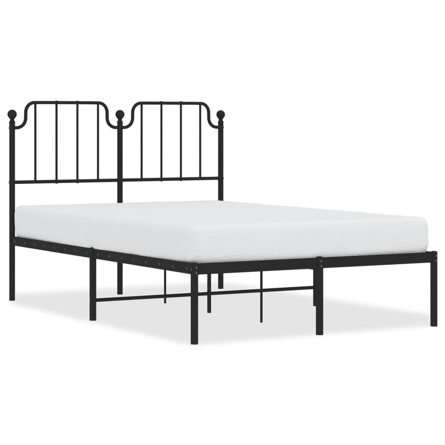 Bedframe Metaal 120 x 190 cm Zwart met hoofdbord
